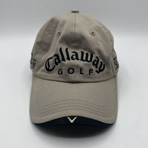 Callaway Golf Hat Cap Strap Back Beige Tan Black Fusion Golfing Mens‎ READ